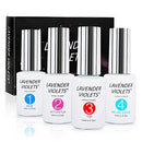 Dip-Powder Gel-Liquid-Set with Activator, Base-Top Gel and Brush Savor 0.5oz/Bot Dipping-Powder Acrylic-Nail Manicure Pedicure J775 Lavender Violets