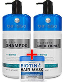Biotin Shampoo and Conditioner and Hair Mask for Hair Growth - Thickening Anti Hair Loss Shampoo Treatment - Regrowth Shampoo & Conditioner & Hair Mask for Dry Normal Oily & Color Treated Hair BELLISSO