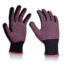 Heat Resistant Gloves with Silicone Bumps, Sopito 2Pcs Professional Heat Proof Glove Mitts for Hair Styling Curling Iron(Pink) Sopito