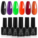 Beetles Halloween Gel Nail Polish Set, Hocus Pocus Collection Orange Black Glitter Gel Polish Nail Art Design Kit, Soak Off Nail Lamp LED Cured, 7.3ml Each Bottle beetles Gel Polish