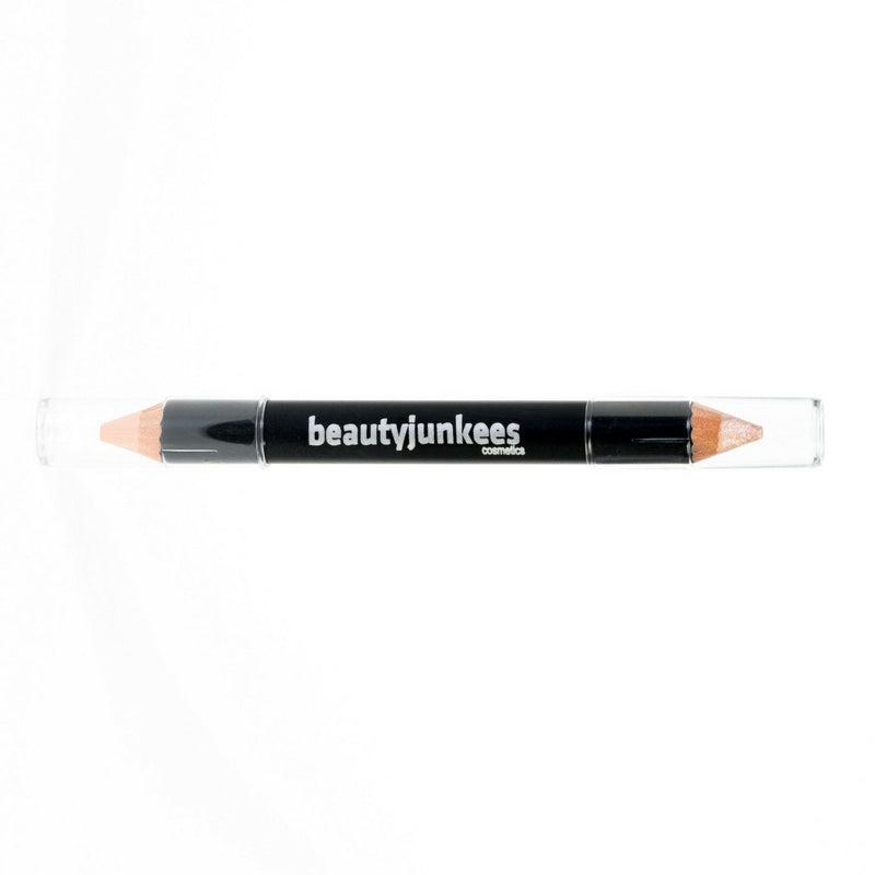 Eye Brightener Stick Highlighter - Eyebrow Concealer Duo Pencil Crayon Makeup, Creamy Matte Brow Shaper Definer, Shimmer for Highlighting Inner Corner, Gluten Paraben Cruelty Free, Cool Beige Beauty Junkees