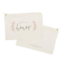 The Cotton & Canvas Co. Floral Maid of Honor Wedding Cosmetic Bag, Bridal Party Gift and Travel Make Up Pouch The Cotton & Canvas Co.