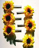 Small Sunflower Flower Hair Pins - Set of 6 Hair Flowers