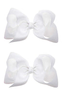 Hair Clips Boutique Hair Bows Alligator Clip for Women Girl Hairpin 6 Inch TSFJ02 (2pcs White) Patiky