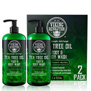 Tea Tree Oil Body Wash Soap for Men - Helps Athlete's Foot, Toenail, Jock Itch, Eczema, Ringworm & Body Odors - Extra Strength Men's Body Wash (2 Pack) Viking Revolution