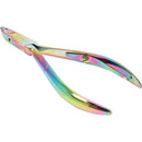 ForPro Professional Collection Titanium Cuticle Nipper ¼ Jaw, Stainless Steel Precision Blades, for Trimming Cuticles & Hangnails, Rainbow Colored ForPro Professional Collection