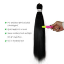 Pre-Stretched Braiding Hair 20 Inch Easy Braid Crochet Hair Extensions for Women, Itch Free Braiding Hair Jet Black Color Yaki Texture Professional Braid Hair Hot Water Setting Synthetic Fiber Twist Hair (20inch,1