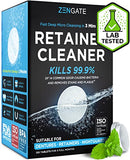 Retainer Cleaner - Denture Cleaning Tablets - Formulated in USA - Clean Mouth Guard, Aligner, Night Guard in 3 Minutes - 120 Tabs Big Pack - 4 Month Supply - Dental Cleanser for Teeth Appliances Zengate
