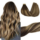 GOO GOO 14 Inch Tape in Hair Extensions Chocolate Brown to Honey Blonde 20pcs 50g Remy Hair Extensions Human Hair Balayage Natural Real Hair Extensions for Women GOO GOO