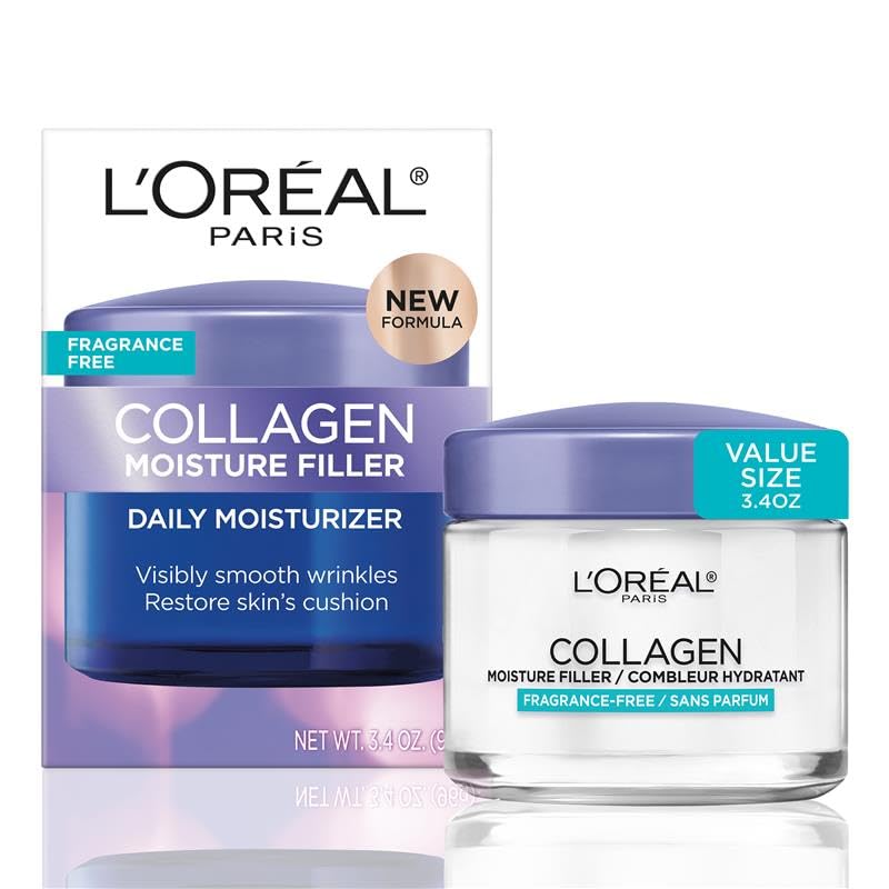 L'Oreal Paris Collagen Daily Face Moisturizer, Reduce Wrinkles, Face Cream, Fragrance Free 1.7 oz Infinity Warehouse