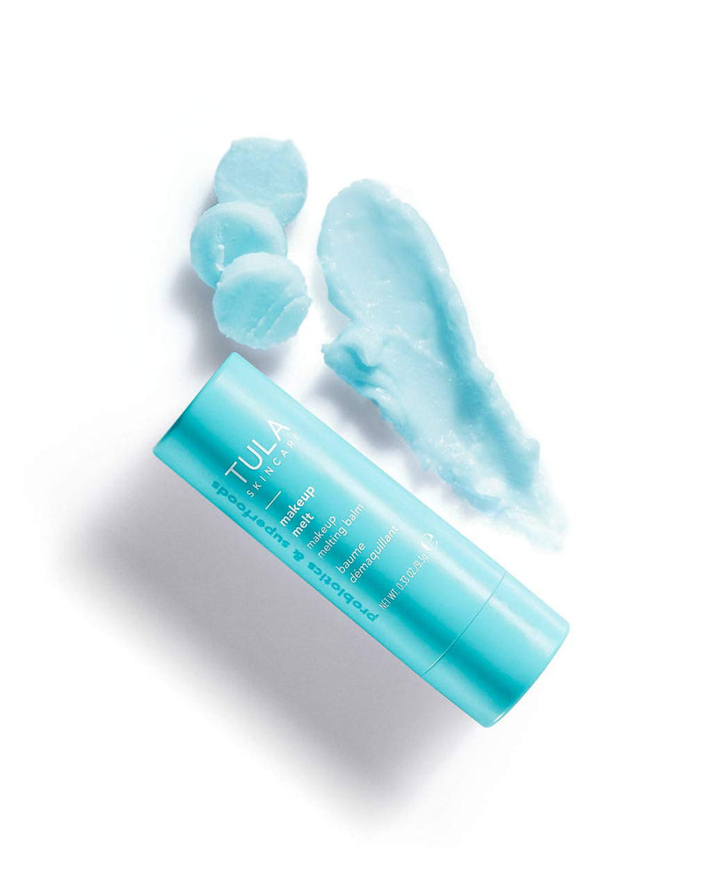 TULA Skin Care Makeup Melt Makeup Removing Balm | Travel-Friendly, Dissolves Stubborn Makeup and Softens Skin | 0.32 oz. TULA