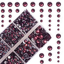 4000Pcs Mixed Size Hot Fix Round Crystals Gems Glass Stones Hotfix Flat Back Rhinestones (Amethyst) MASSIVE BEADS