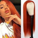 Maycaur Orange Lace Front Wigs Long Straight Hair 24 Inch Wigs for Fashion Women Synthetic Lace Front Wigs with Natural Hairline Maycaur