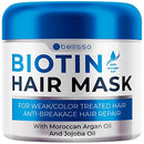 Bellisso Biotin Hair Conditioner Mask with Argan Oil for Dry Damaged Hair - Deep Treatment - Split End Moisturizer, Hydrating Conditioning Product BELLISSO