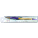 Pana USA Acrylic Nail Brush100% Pure Kolinsky Hair New LIMITED EDITION BEIGE PURPLE Wood Handle with Purple Ferrule Round Shaped Style (Size