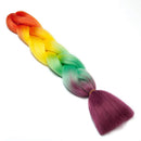 24" Ombre Jumbo Braiding Hair Extensions Jumbo Braid Hair Ombre Long Jumbo Braids For Box Twist Crochet Hair High Temperature 4 Tone Colored (3 Bundles,Orange to Yellow to Green to Burgundy) S-noilite