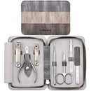 FAMILIFE Manicure Set, 7 in 1 Professional L14 Manicure Pedicure Set Stainless Steel Nail Clipper Set with Noble Portable Gray Travel Case Gift for Women Men FAMILIFE