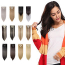 Clip In On Hair Extension Full Head 8pcs 18Clips 26" Straight Natural Black Mix Bleach Blonde Synthetic Heat Resistant Hairpieces Invisible Hairpiece (26" Straight, Natural Black Mix Bleach Blonde) S-noilite