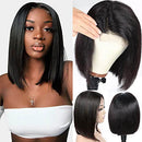 QTHAIR 14A Short Straight Bob Wigs Human Hair Lace Front Wigs (8 inch) 4x4 Lace Closure Wigs 150% Density Brazilian Virgin Hair Pre Plucked with Baby Hair QTHAIR