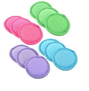 3 PCS Microfiber Facial Scrubbers - Makeup Remover Pad Set - Reusable Cloths Cleansing Pads for Women & Men Eye & Face Wipes Washable Rounds Exfoliating Washcloth Exfoliator for Acne & Blackhead BURIUS