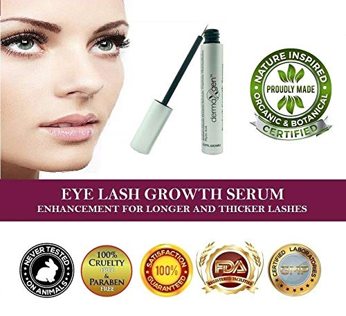 Dermaxgen Eyelash Growth Serum- Pure Organic - Enhancement For Longer, Fuller & Thicker Lashes and Eyebrows 3.5ML / FL OZ. DERMAXGEN