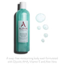 Alpha Skin Care Moisturizing Body Wash | Anti-Aging Formula | Glycolic Alpha Hydroxy Acid (AHA) | Vitamin E & Aloe Vera | Conditions & Soothes | For All Skin Types | 12 Fl Oz Alpha Skin Care Store
