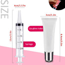 50PCS Lip Gloss Tubes with Silver Cap 10ml Empty Lip Gloss Containers Lip Balm Tubes Refillable Cosmetic Squeeze Tubes for Lip Gloss Base Glitter with 2 x Syringes + 28pcs Tag Labels Stickers AMORIX