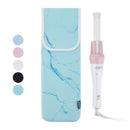 Bluecell Heat Resistant Neoprene Curling Iron Holder Cover Bag Flat Iron Curling Wand Travel Case Pouch 15 x 5 Inches (Cyan Marble Pattern) Bluecell World