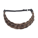 Braided Headband Plaited Hair Band Chunky Braided Headband Elastic Stretch Braid Hairband Wide Plaited Braids Blonde Black Synthetic Hairpiece (Large-five strands braided, 9/10) S-noilite Store