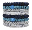 L. Erickson Grab and Go Ponytail Holders - Set of Eight (Blue Glow) L. Erickson