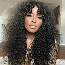 Water Short bob Wigs with Bangs Brazilian Virgin Human Hair Wigs None Lace Front Wigs With Bangs 130% Density Glueless Machine Made Wigs For Black Women 18 Inch Beafay Hair