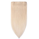 Hairro Clip in Hair Extensions 100% Human Hair Thin White Blonde 18 Inch Long Straight Human Hair Clip on Hairpieces 75g Machine Weft 8pcs 18 Clips for Women