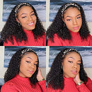 Deep Curly Human Hair Headband Wigs for Black Women Glueless None Lace Front Wigs Deep Curly Headband Wig Human Hair 9A Brazilian Virgin Hair Machine Made Headband Wig Human Hair 10 inch¡­ beafay