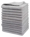 SUNLAND Microfiber Face Makeup Remover Cloth Reusable Facial Cleansing Towel Ultra Soft Face Washcloth 11inchx 11inch (12pack, Grey) SUNLAND