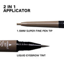 Music Flower Dual Tipped Eyebrow Pen Ultra Slim Definer for outlining and filling Creates Natural Looking Brows (Pack of 2, Brown) Music Flower