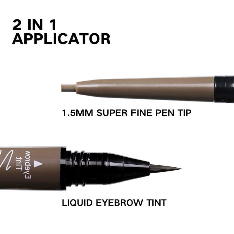 Music Flower Dual Tipped Eyebrow Pen Ultra Slim Definer for outlining and filling Creates Natural Looking Brows (Pack of 2, Brown) Music Flower