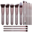 BS-MALL(TM) Makeup Brushes Premium 14 Pcs Synthetic Foundation Powder Concealers Eye Shadows Silver Black Makeup Brush Sets (Ypurple) BS-MALL Store