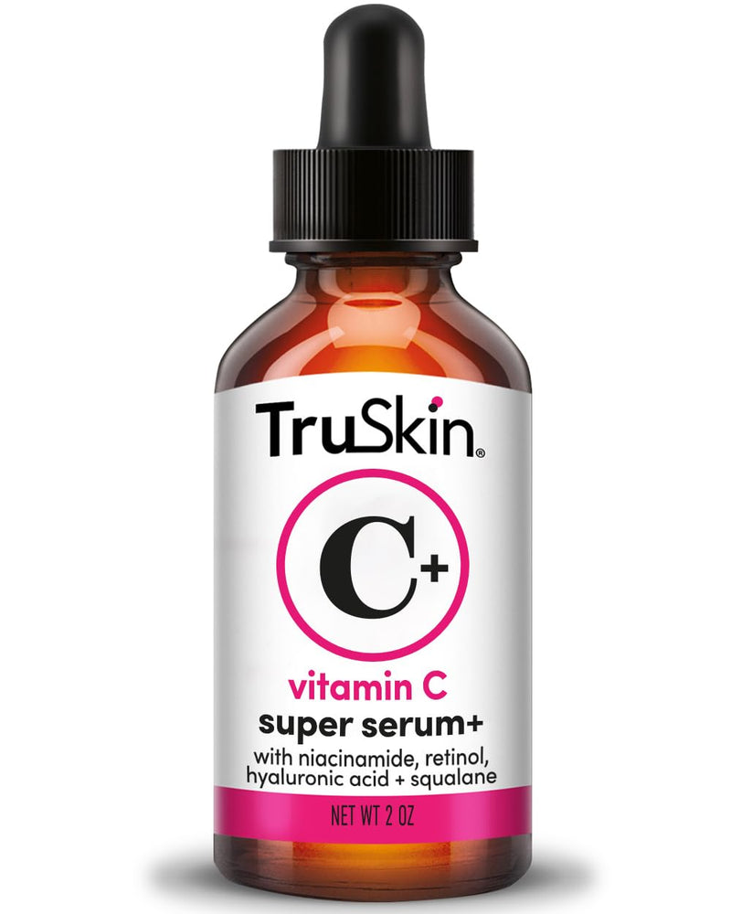 TruSkin Vitamin C Super Serum - Niacinamide, Retinol, Hyaluronic & Salicylic Acid - All-in-One Anti Aging Serum for Face – Improve Appearance of Dark Spots, Firmness for Brighter Looking Skin, 2 Fl Oz Infinity Warehouse
