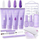Makartt Purple Poly Nail Extension Gel Kit with Nail Lamp Bundle - Basic Poly Nails for Beginners with 6W UV&LED Lamp Makartt