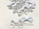 Tara Girls Self Hinge Plastic Bow Hair Barrettes 20 Pieces Selection (Clear White) Tara
