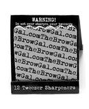 The BrowGal – 12 Tweezer Sharpeners – Exclusive for Sharp & Efficient Longer Period use - Super Handy and Portable Tool, Easily Grip with Safety - Sharpen Dull and Neglected Tweezer in Seconds – Black The BrowGal