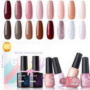 Gel Nail Polish Kit - Gellen 16 Colors Gel Polish Series, With Top&Base Coats, Warm Earth Tones Classic Brown/Nude/Red/Pins Fall Winter Home Gel Manicure Kit GELLEN