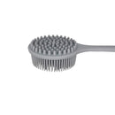 DNC Silicone Back Scrubber for Shower Bath Body Brush with Long Handle, BPA-Free, Hypoallergenic, Eco-Friendly (Gray) DNC