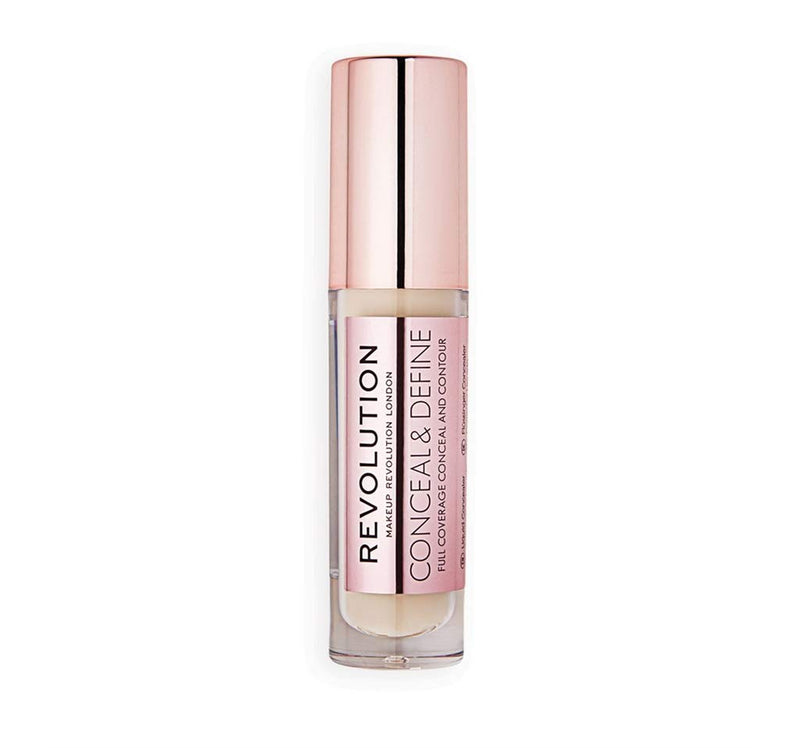 Makeup Revolution Conceal & Define Concealer, Full Coverage Makeup Concealer, Matte Finish & Long Wear, For Fair Skin Tones, Vegan, C3, 4ml Makeup Revolution