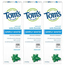 Tom's of Maine Simply White Toothpaste, Clean Mint, 4.7 oz. 3-Pack (Packaging May Vary) Tom's of Maine