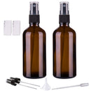 Amber Glass Spray Bottles for Essential Oils, 4oz Empty Small Fine Mist Spray Bottle 2 Pack Hydior
