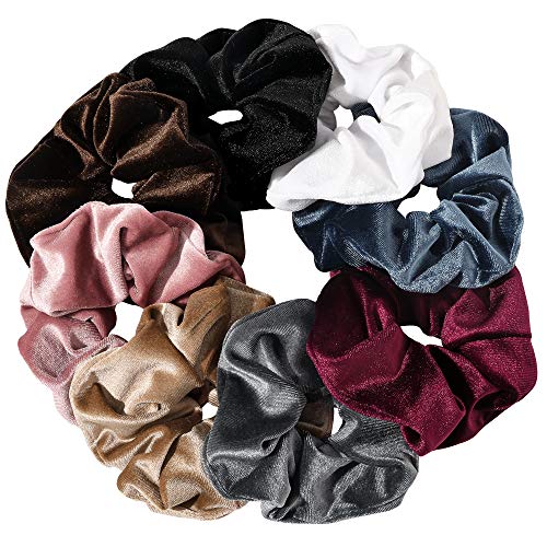 Scrunchies Hair Ties Accessories for Girls Women's Hair Big Velvet Cute Scrunchy Large Jumbo Giant Huge Scrunchie Bulk Pack Hairbands For Thick Curly Hair No Crease Soft Elastic Hair Bands Ivyu