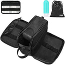 Toiletry Bag for Men or Women - Dopp Kit For Travel. Large Cosmetic and Bathroom Shaving Bag. Toiletry Organizer PU Leather by QS USA (Large, Black) QS