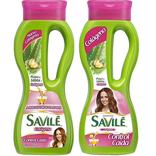 Savile pulpa de sabila Colageno Control Caida Anti Hair Loss Shampoo and Conditioner 750ml martinandmark.com