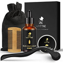 Beard Growth Kit, Derma Roller for Beard Growth,Beard Roller for Hair Growth for Men,100% Natural Ingredients Beard Oil Serum, Stimulate Promote Beard Mustache and Hair Regrowth - Gifts for Men Him Dad Father Boyfriend(5 in 1) Wattne